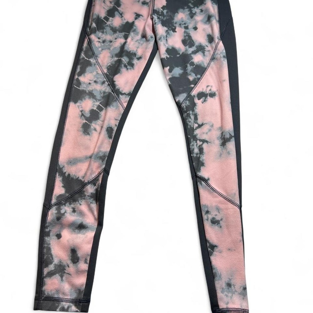 Justice Active Girls Pink Black Tie Dye Leggings Size 12 Athletic Yoga Pants